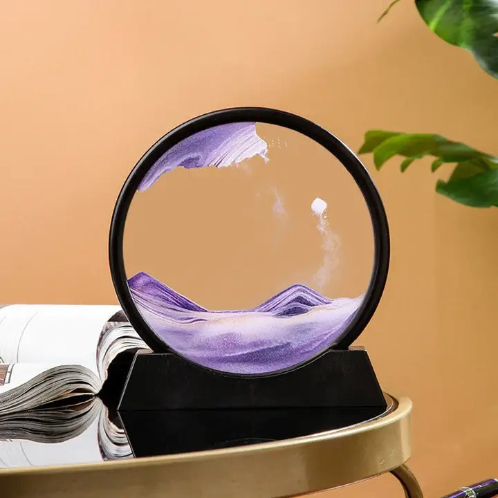 Modernes Wohnaccessoire: ZenFlow bewegliche Sandkunst als stilvolle Tischdekoration & einzigartiges Designobjekt.