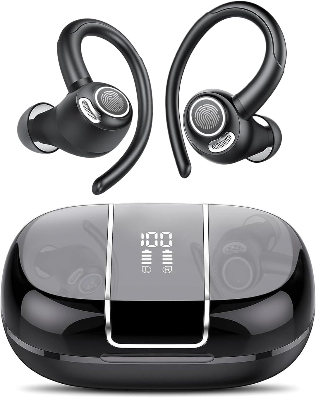Zeyora Bluetooth 5.3 Sport-Ohrhörer kabellos, mit Geräuschreduzierung. Lange Akkulaufzeit, in-ear Design.
