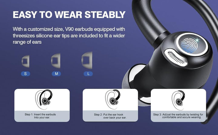 Zeyora Bluetooth 5.3 In-Ear Sport-Ohrhörer mit aktiver Geräuschreduzierung. Klares Audio für Sportler.