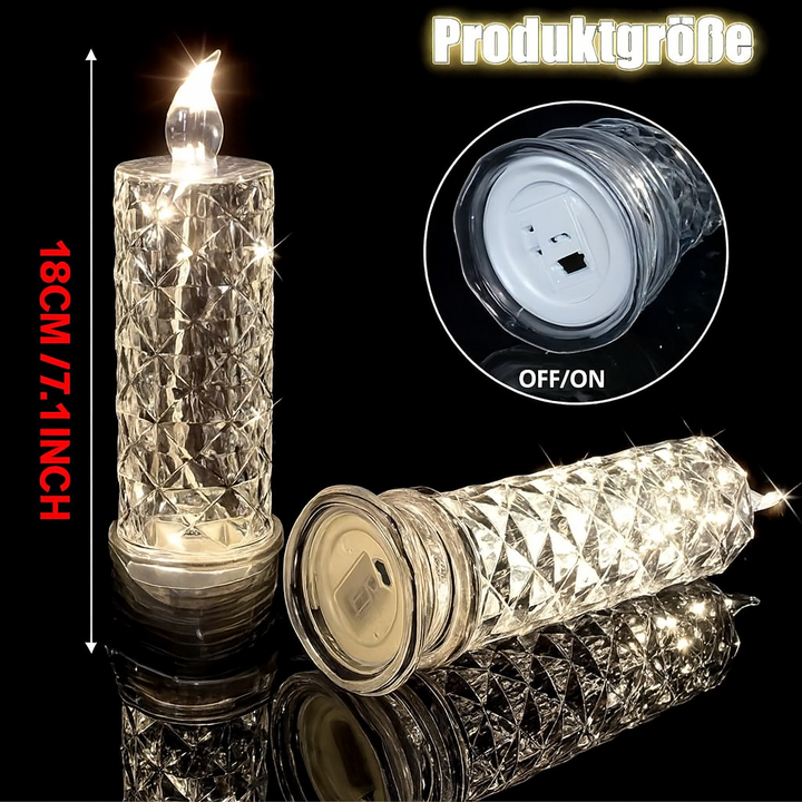 Wohnzimmer-Dekoration mit 2 flammenlosen LED-Kerzen; sichere, langlebige und stimmungsvolle Beleuchtung.