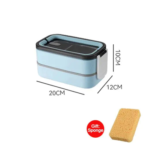 Vielseitige 2-Schicht Edelstahl Essensbox, perfekt für Picknick, Arbeit oder Schule; praktisch & nachhaltig.